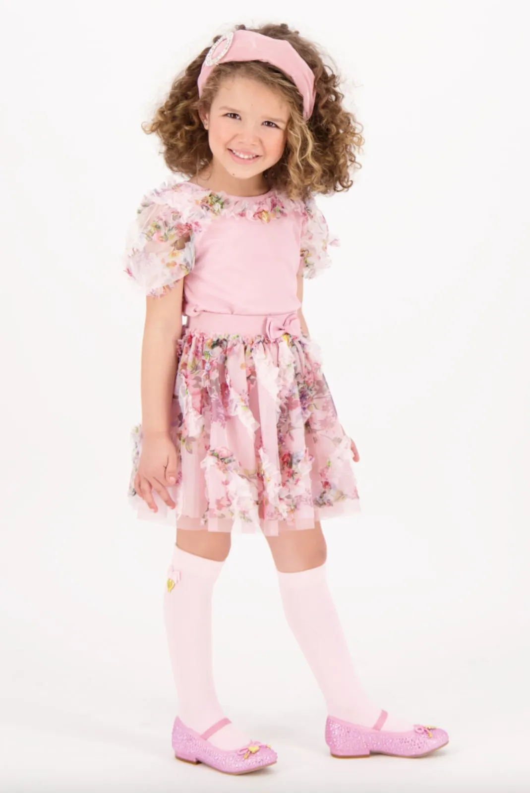 Angel's Face Erika Tea Rose Floral Tulle Skirt