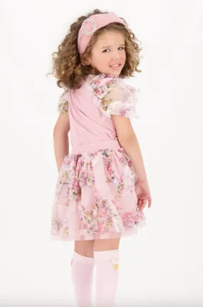 Angel's Face Erika Tea Rose Floral Tulle Skirt