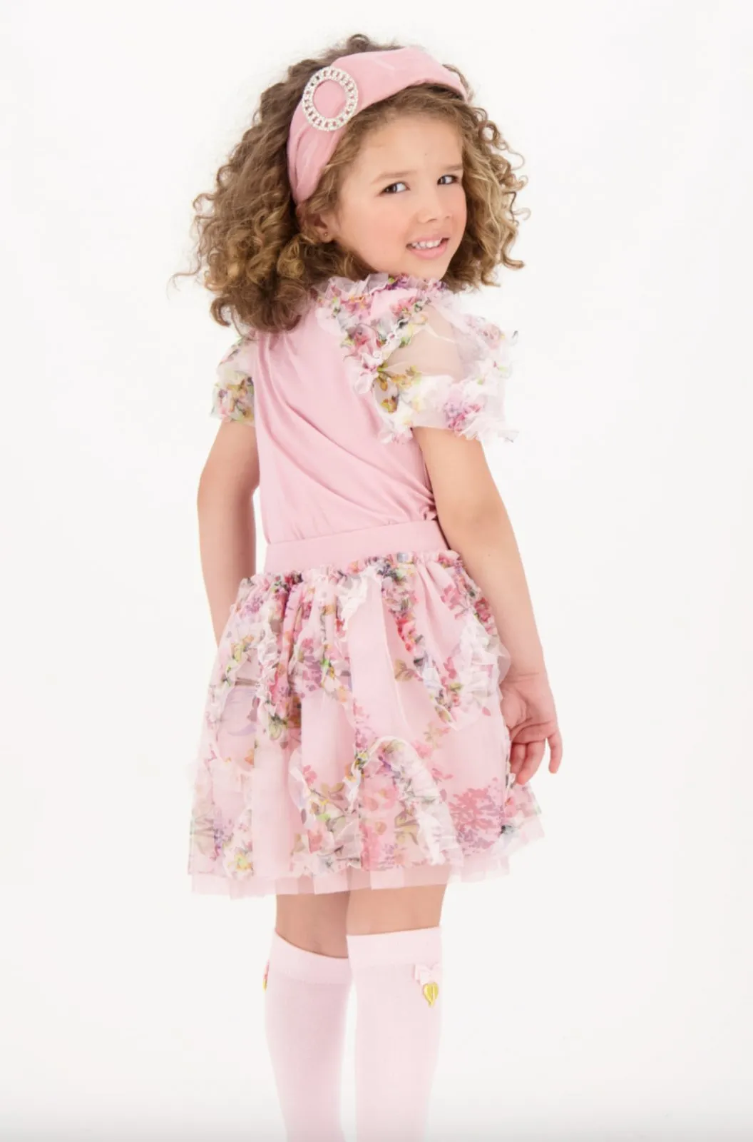 Angel's Face Erika Tea Rose Floral Tulle Skirt