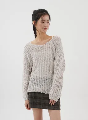Boat Neck Sheer Sweater CJ310