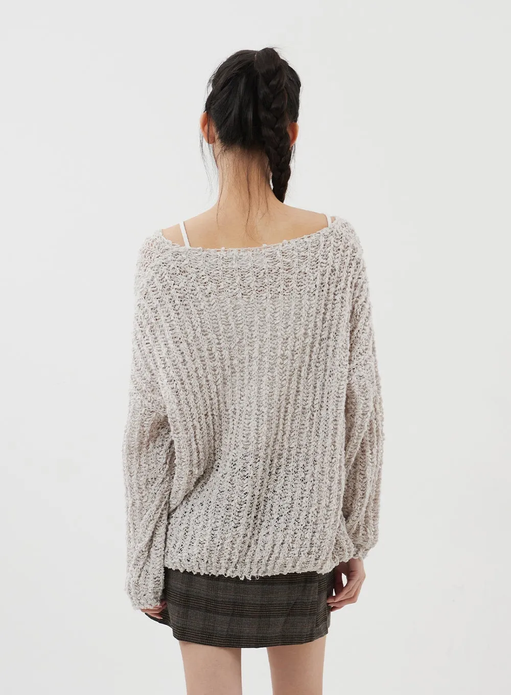 Boat Neck Sheer Sweater CJ310