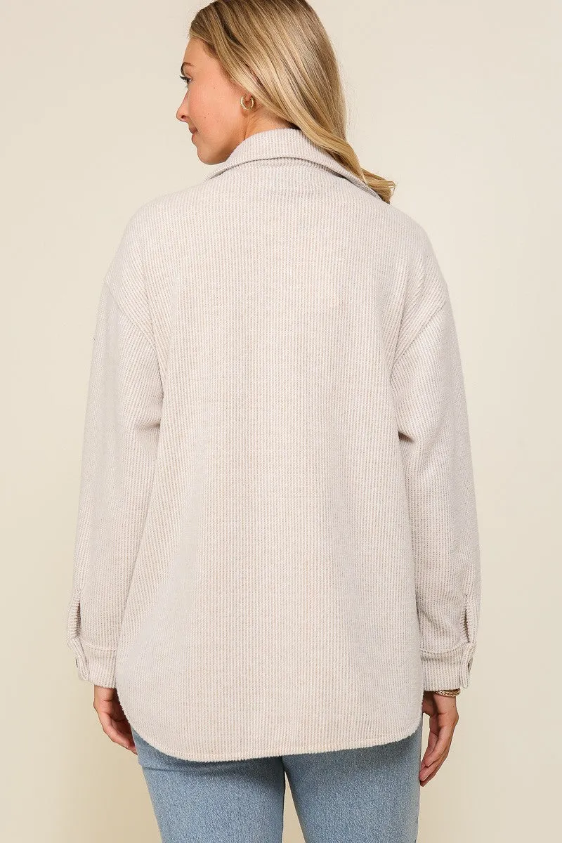 Cabin Bound Shacket- Oatmeal