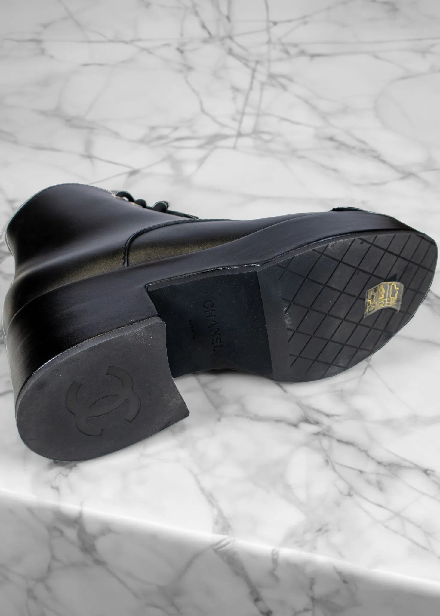 Chanel 2022 Leather Combat Boots