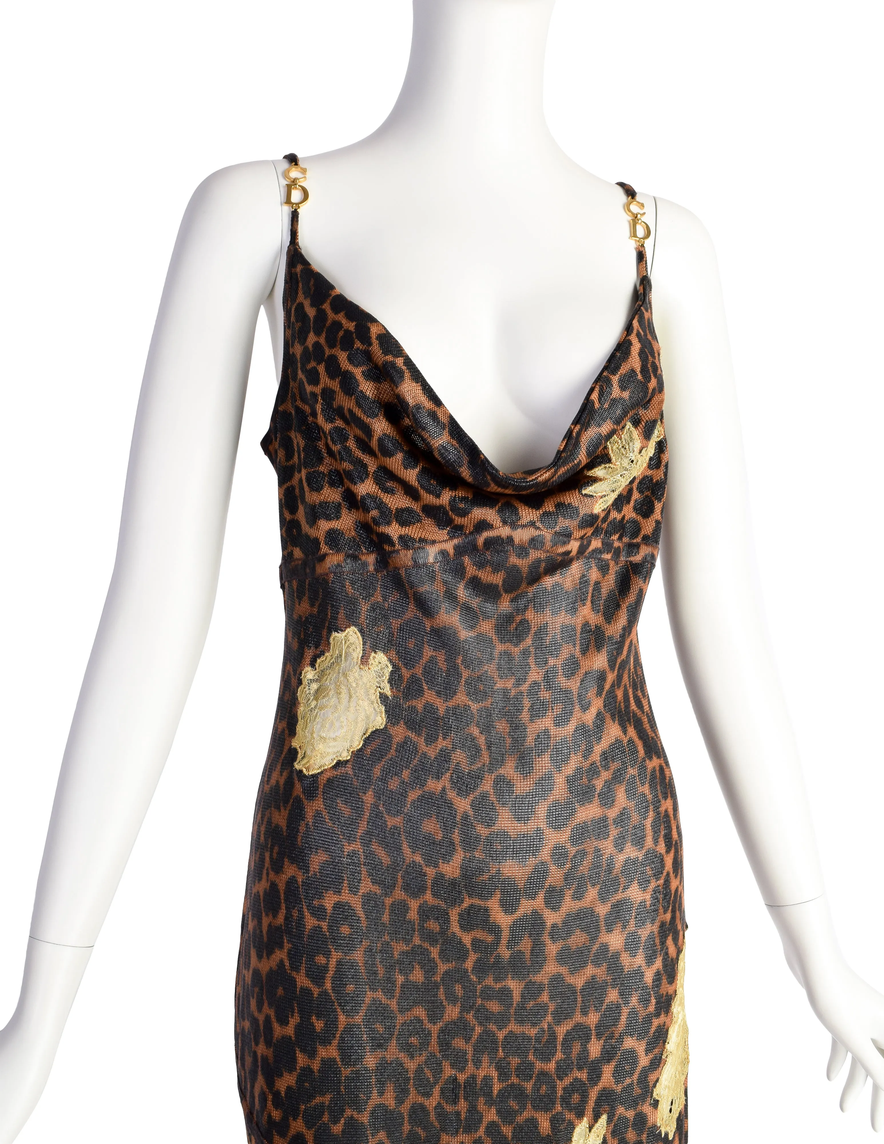 Christian Dior by John Galliano AW 2000 Iconic Leopard Lace Asymmetrical Dress