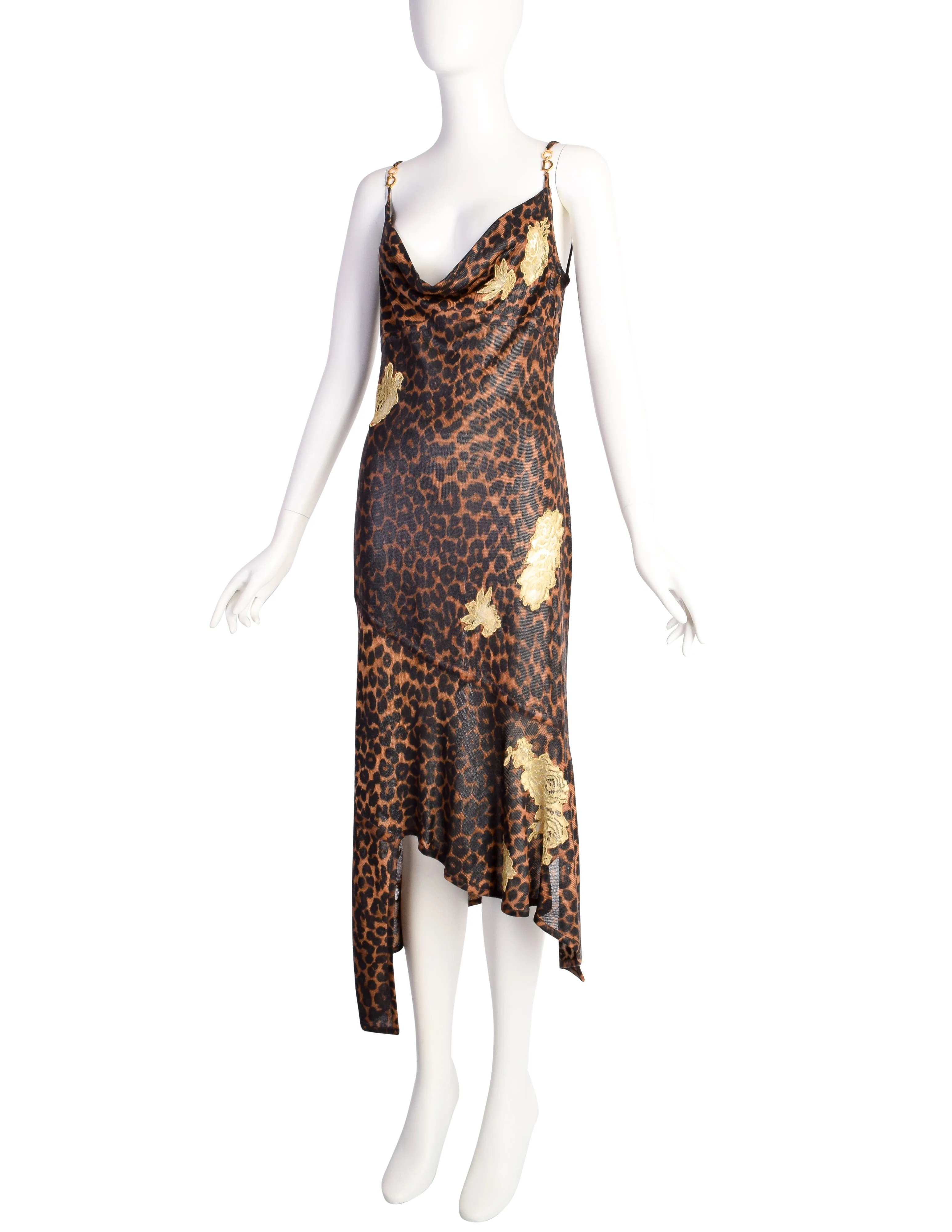 Christian Dior by John Galliano AW 2000 Iconic Leopard Lace Asymmetrical Dress