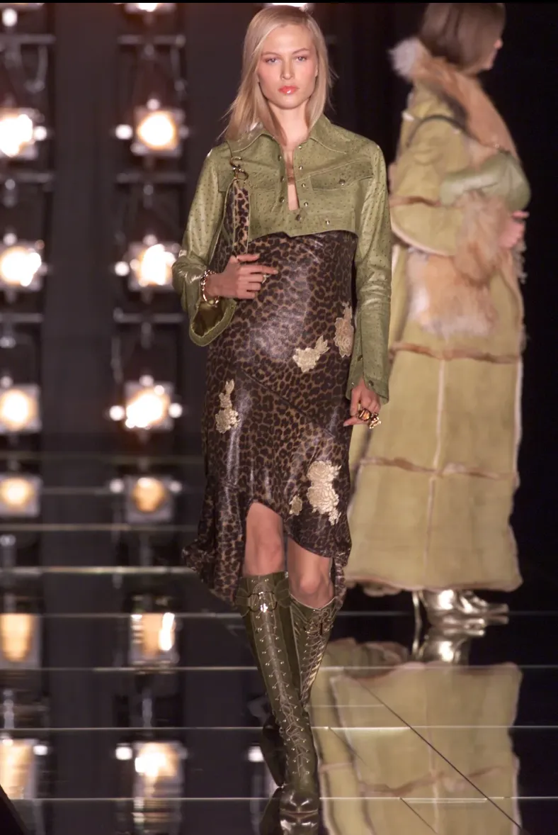 Christian Dior by John Galliano AW 2000 Iconic Leopard Lace Asymmetrical Dress
