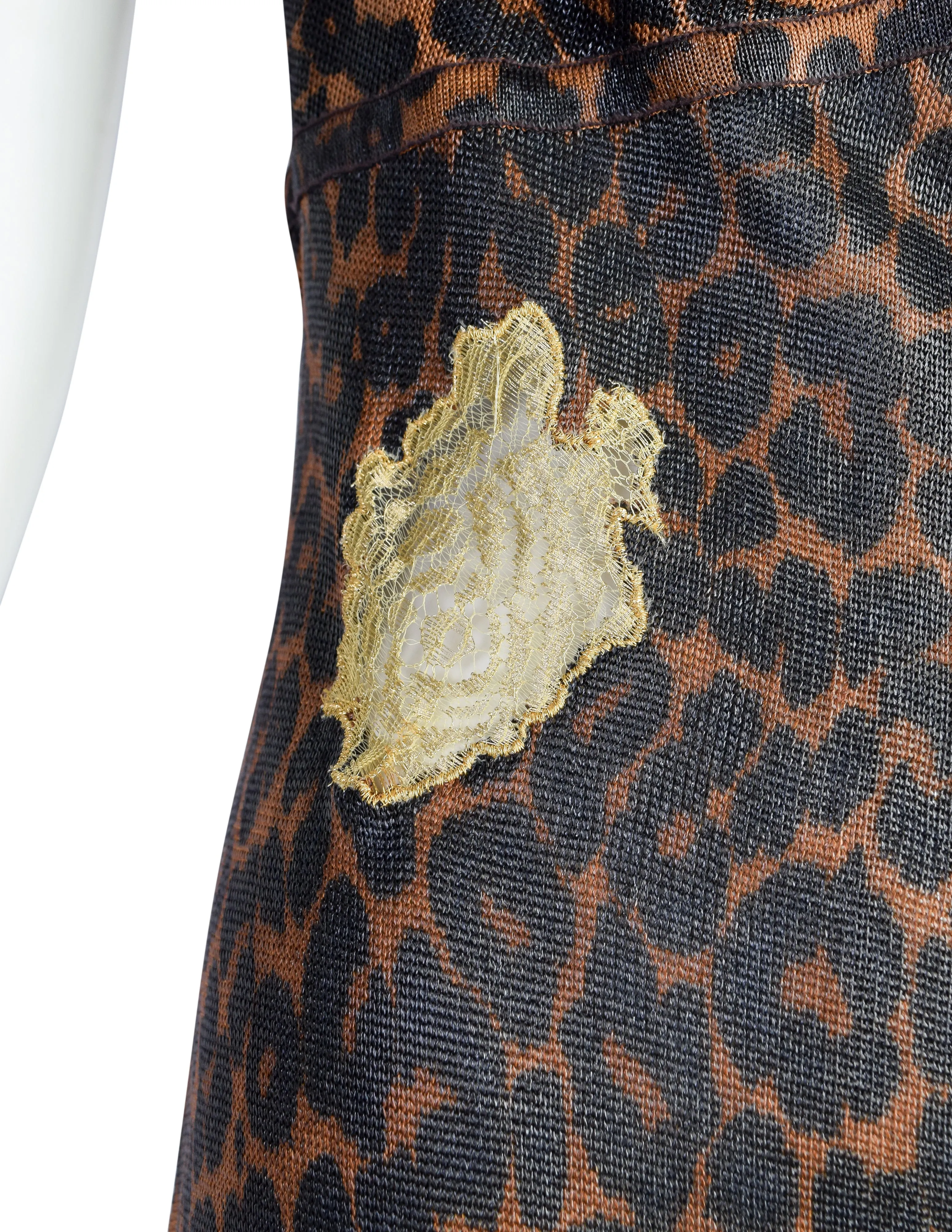 Christian Dior by John Galliano AW 2000 Iconic Leopard Lace Asymmetrical Dress