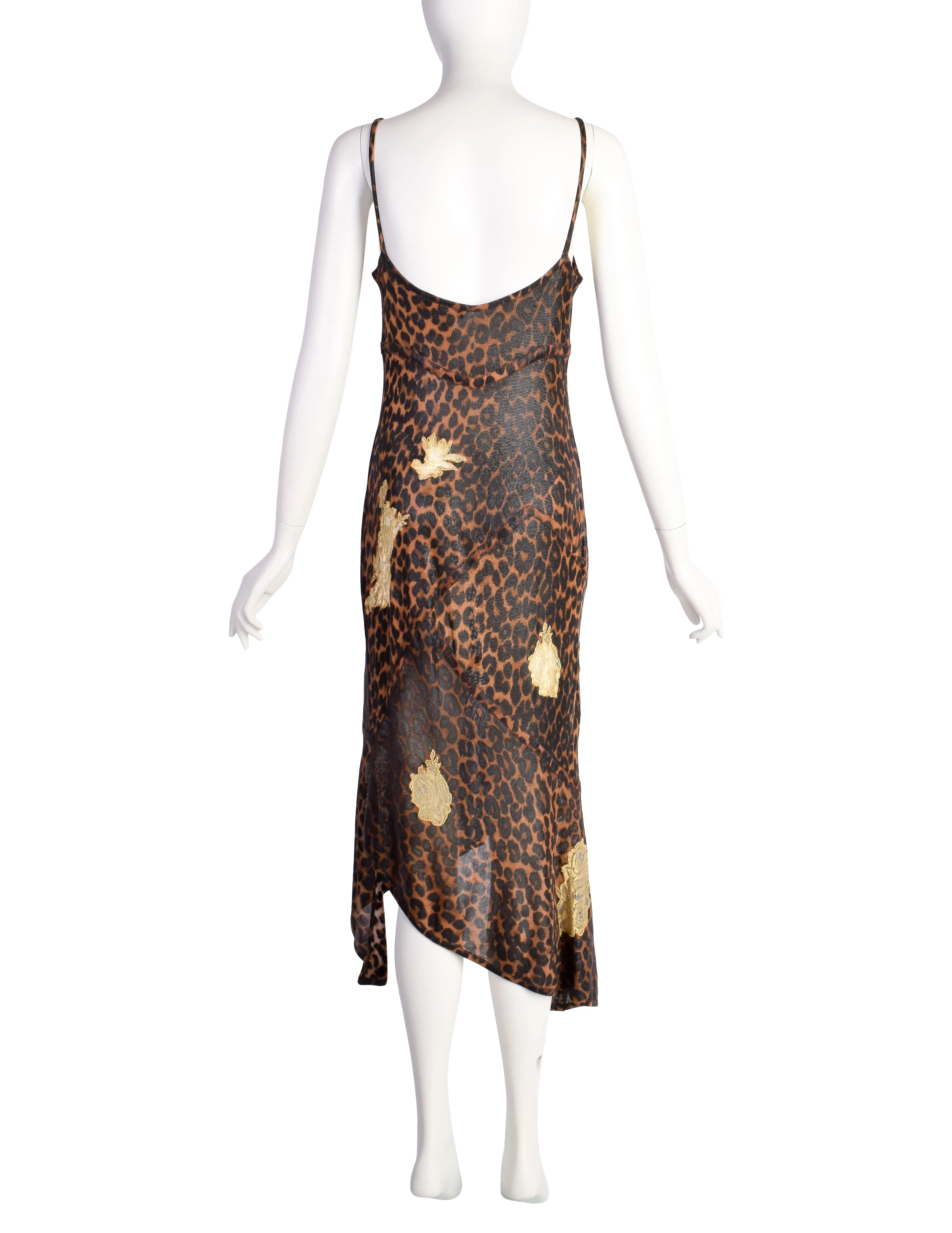Christian Dior by John Galliano AW 2000 Iconic Leopard Lace Asymmetrical Dress
