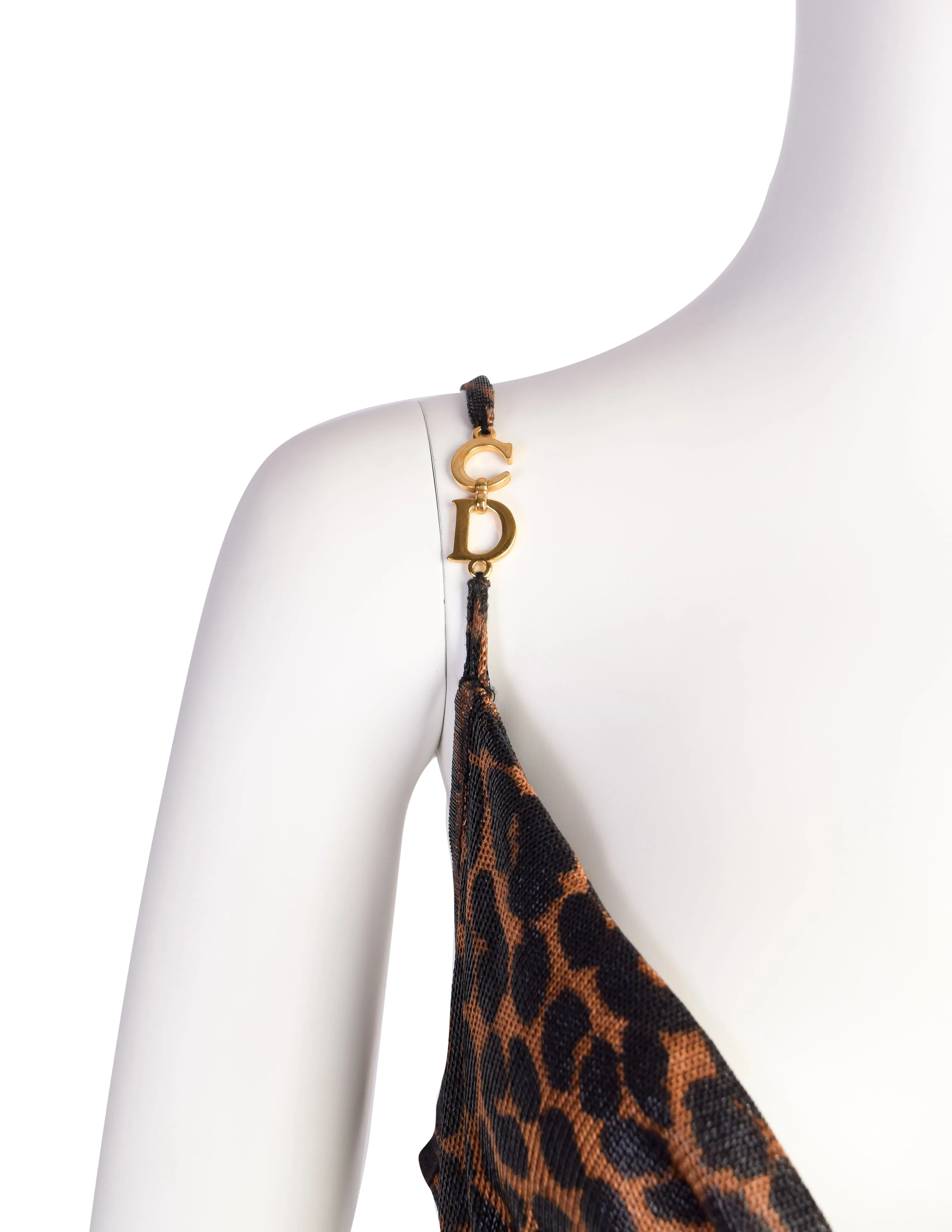 Christian Dior by John Galliano AW 2000 Iconic Leopard Lace Asymmetrical Dress