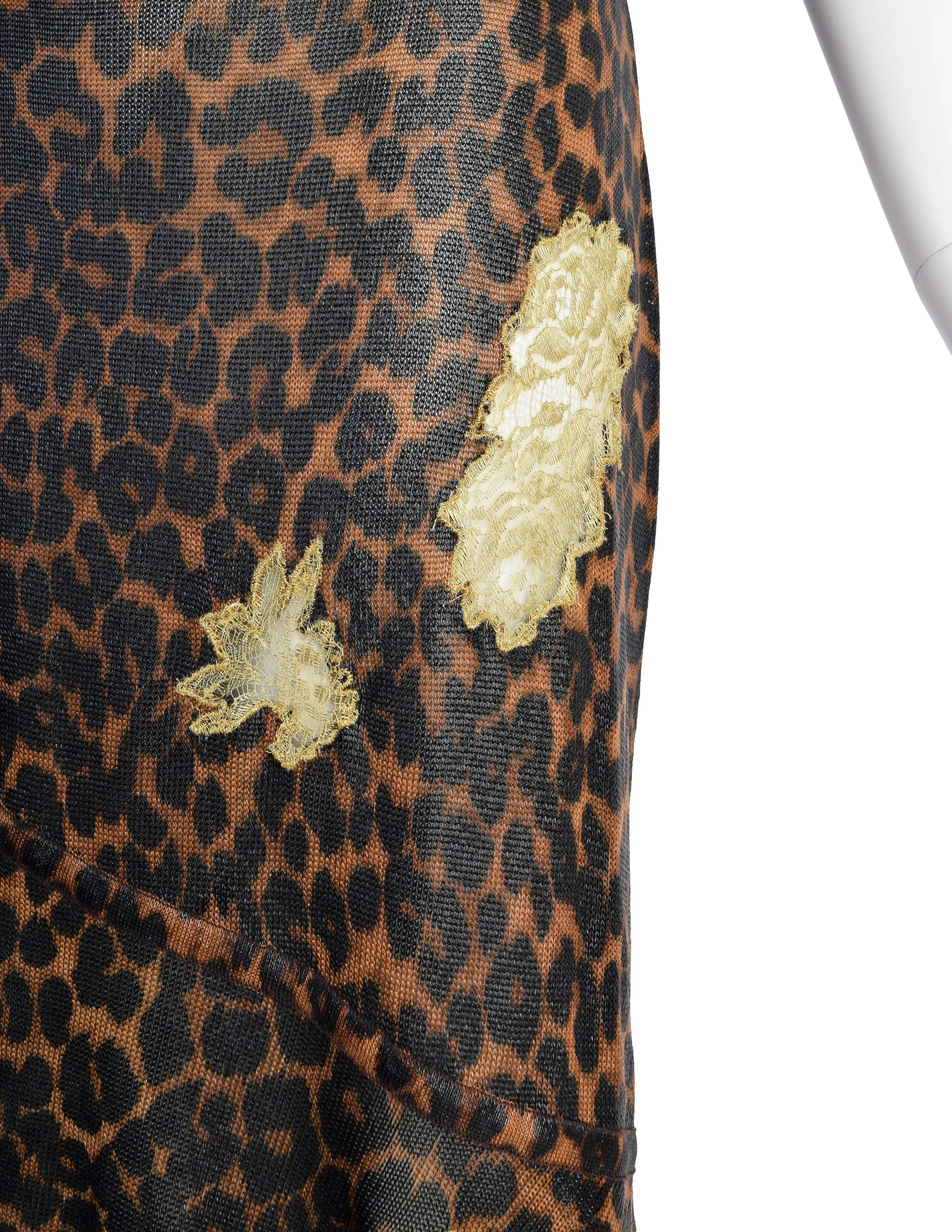 Christian Dior by John Galliano AW 2000 Iconic Leopard Lace Asymmetrical Dress