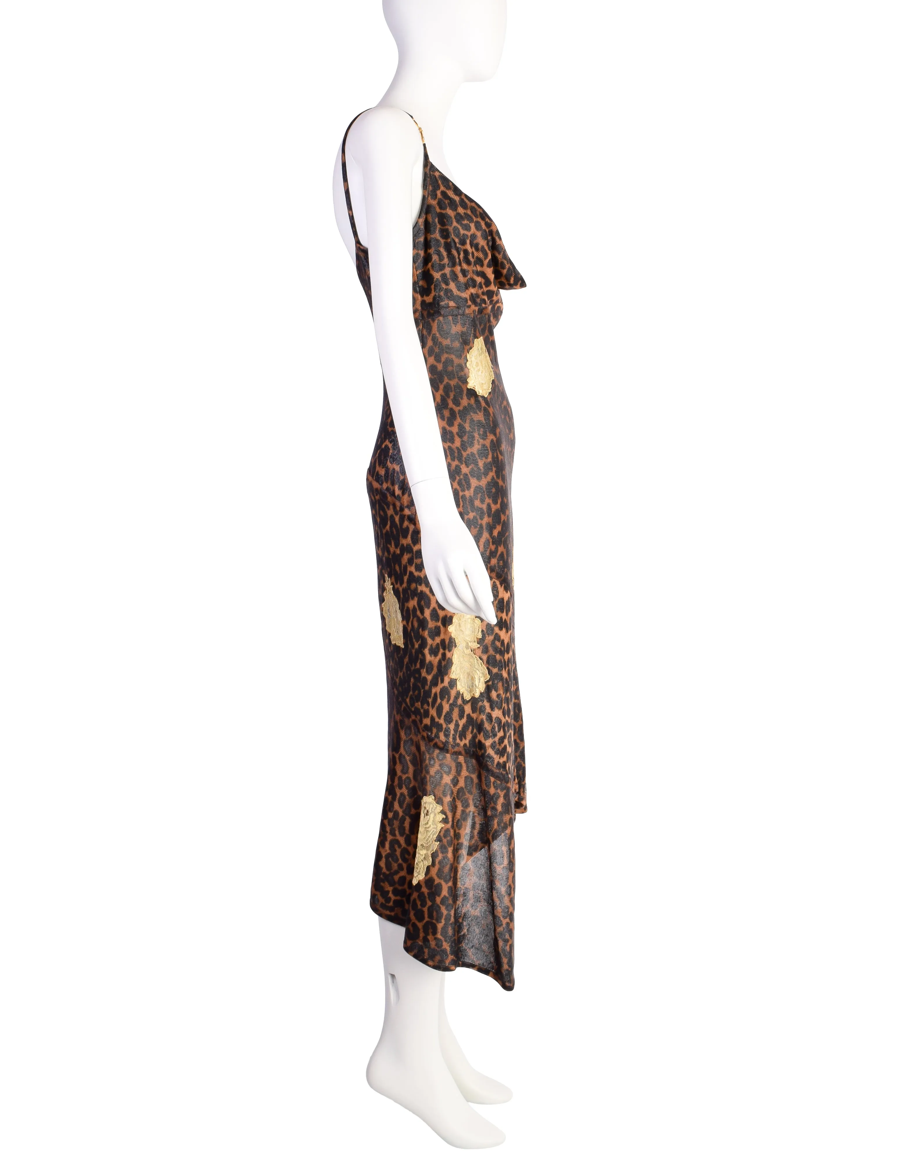 Christian Dior by John Galliano AW 2000 Iconic Leopard Lace Asymmetrical Dress