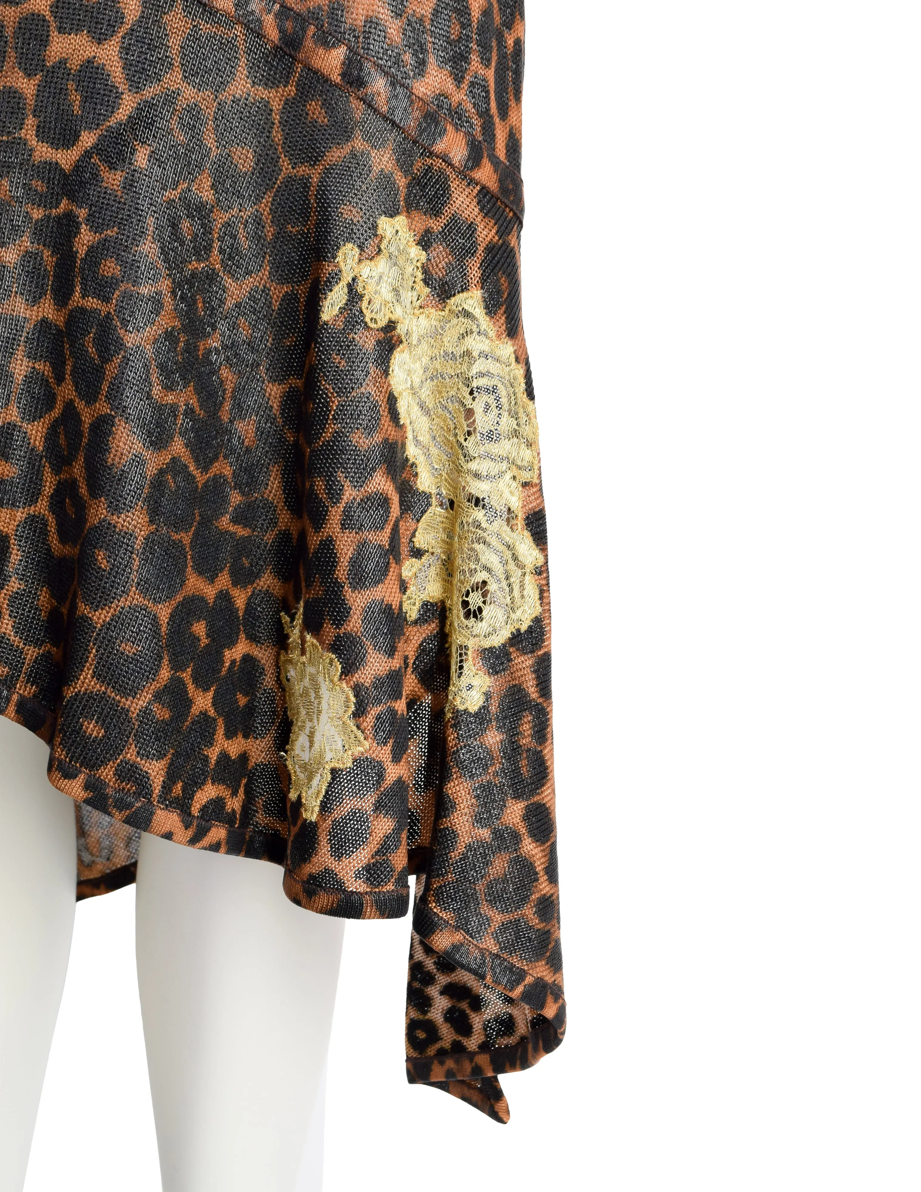 Christian Dior by John Galliano AW 2000 Iconic Leopard Lace Asymmetrical Dress