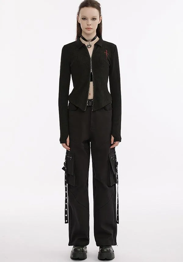 Dagger Embroidered Knit | LONG SLEEVE TOP