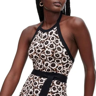 Diane von Furstenberg Women's Halter Tie Summer Casual Midi Dress