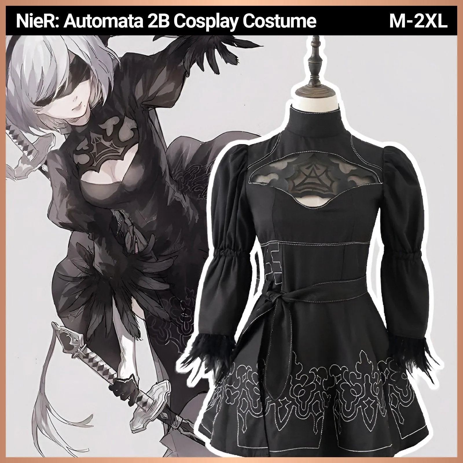 Elegant 2B Cosplay Costume from NieR: Automata