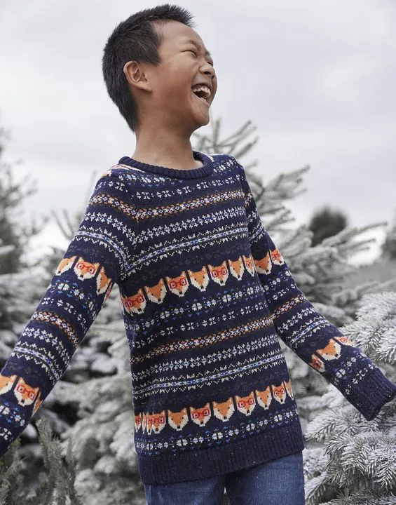 Frederick Fox Fair Isle Knit Sweater  - Select Size