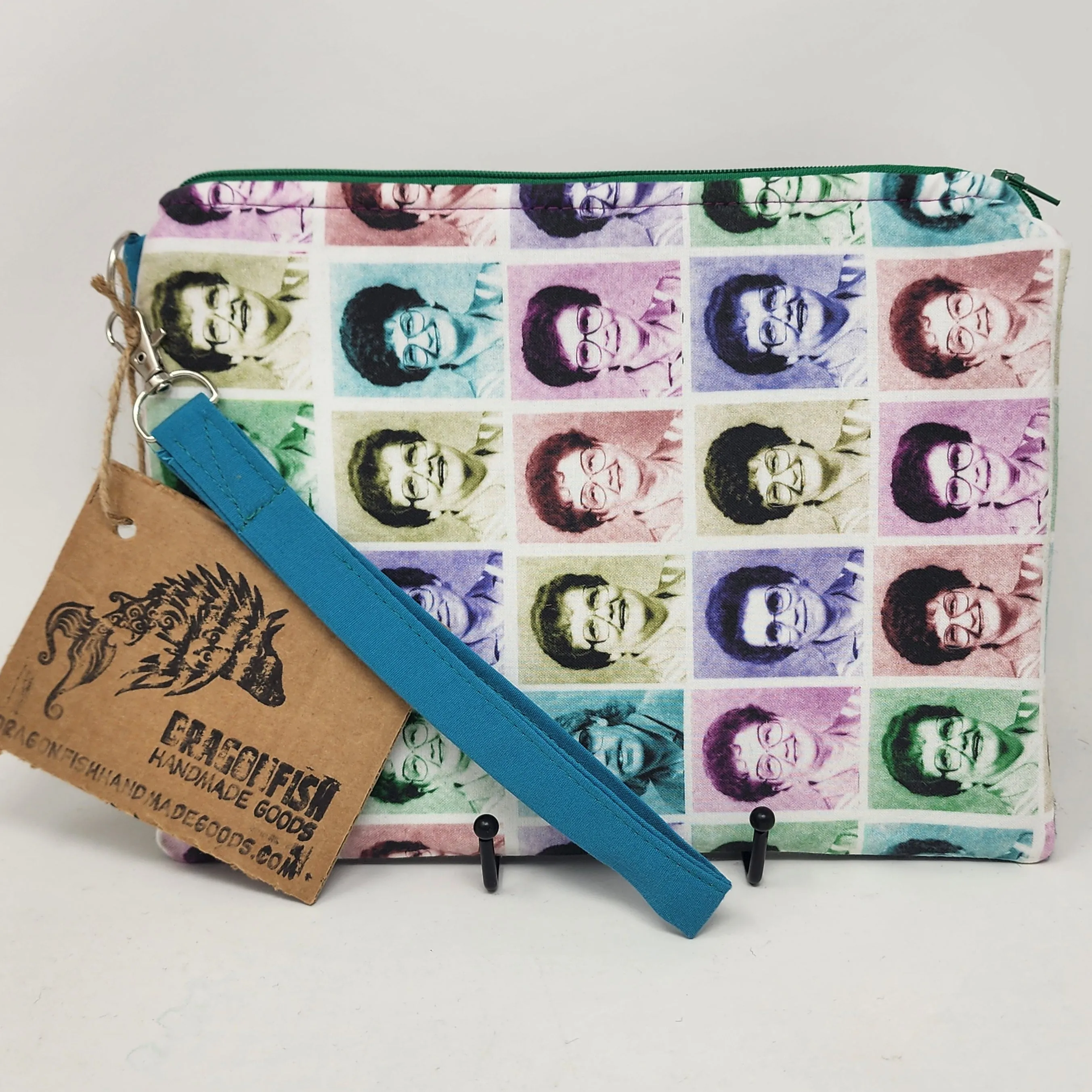 Freehand Machine Embroidered Pea Coat Wool   Lunch Ladies Upcycled 10.5x8 Clutch bag