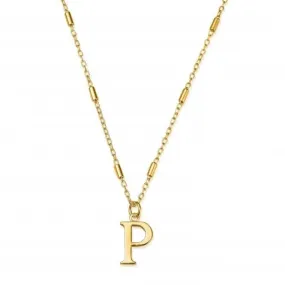 Gold Iconic Initial P Necklace GNCC4041P