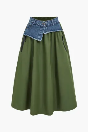 Graziano – Patchwork detail – Denim skirt