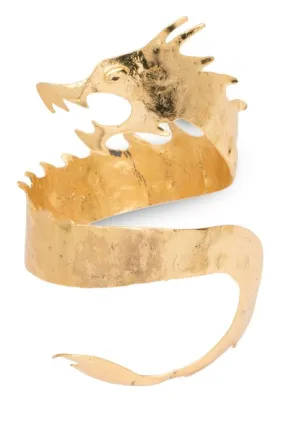 Hammered Brass Dragon Cuff Bracelet