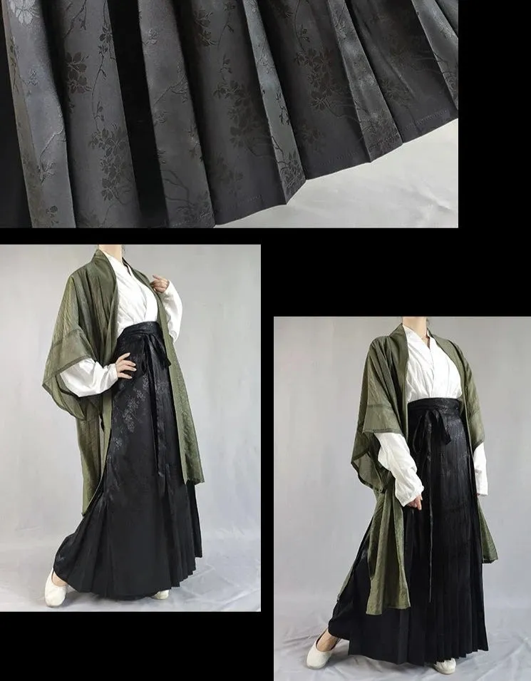 Hua Zhi 花枝 Flower Branch Song Dynasty Satin Floral Baidiequn Skirt