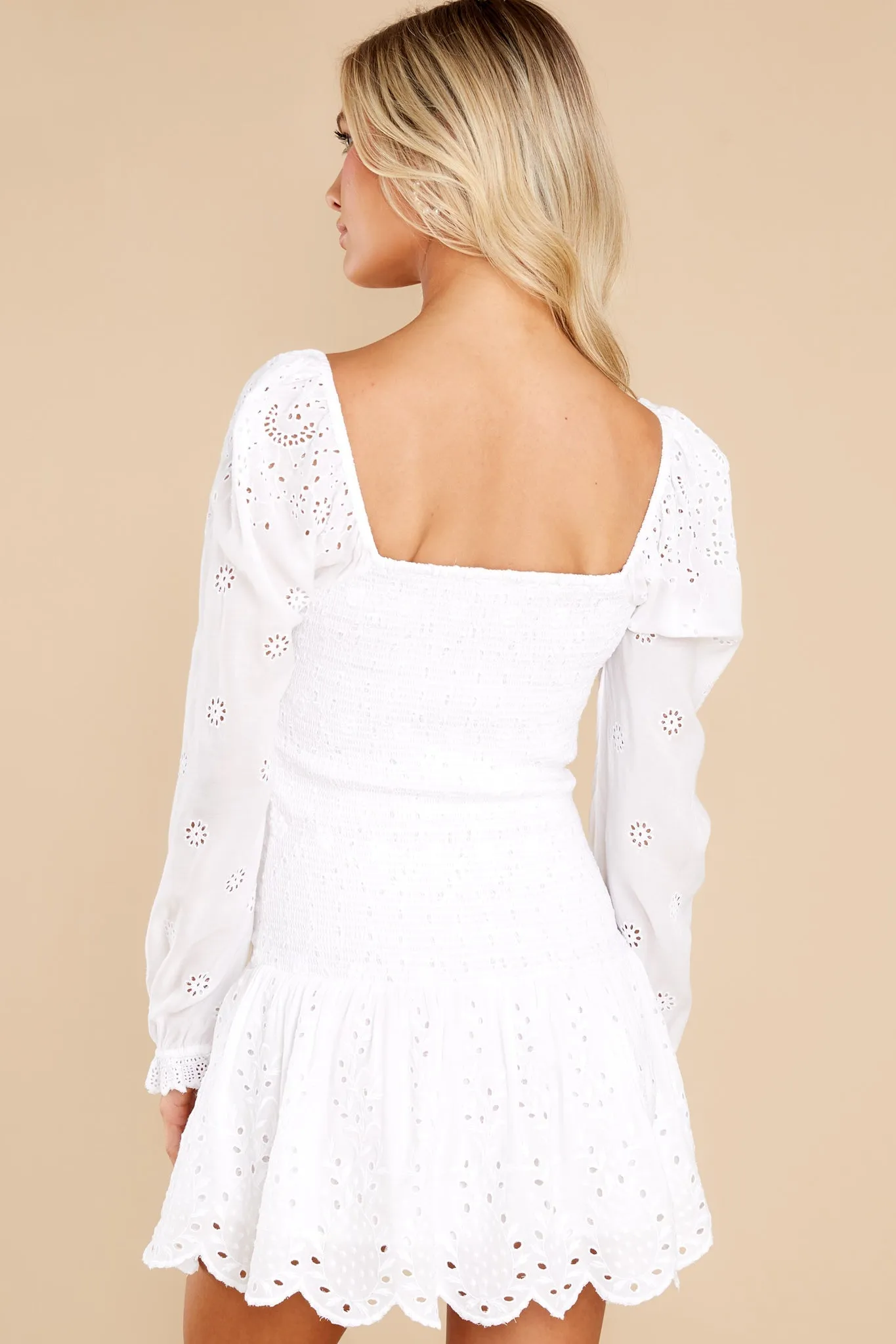 Jayce Antique White Mini Dress