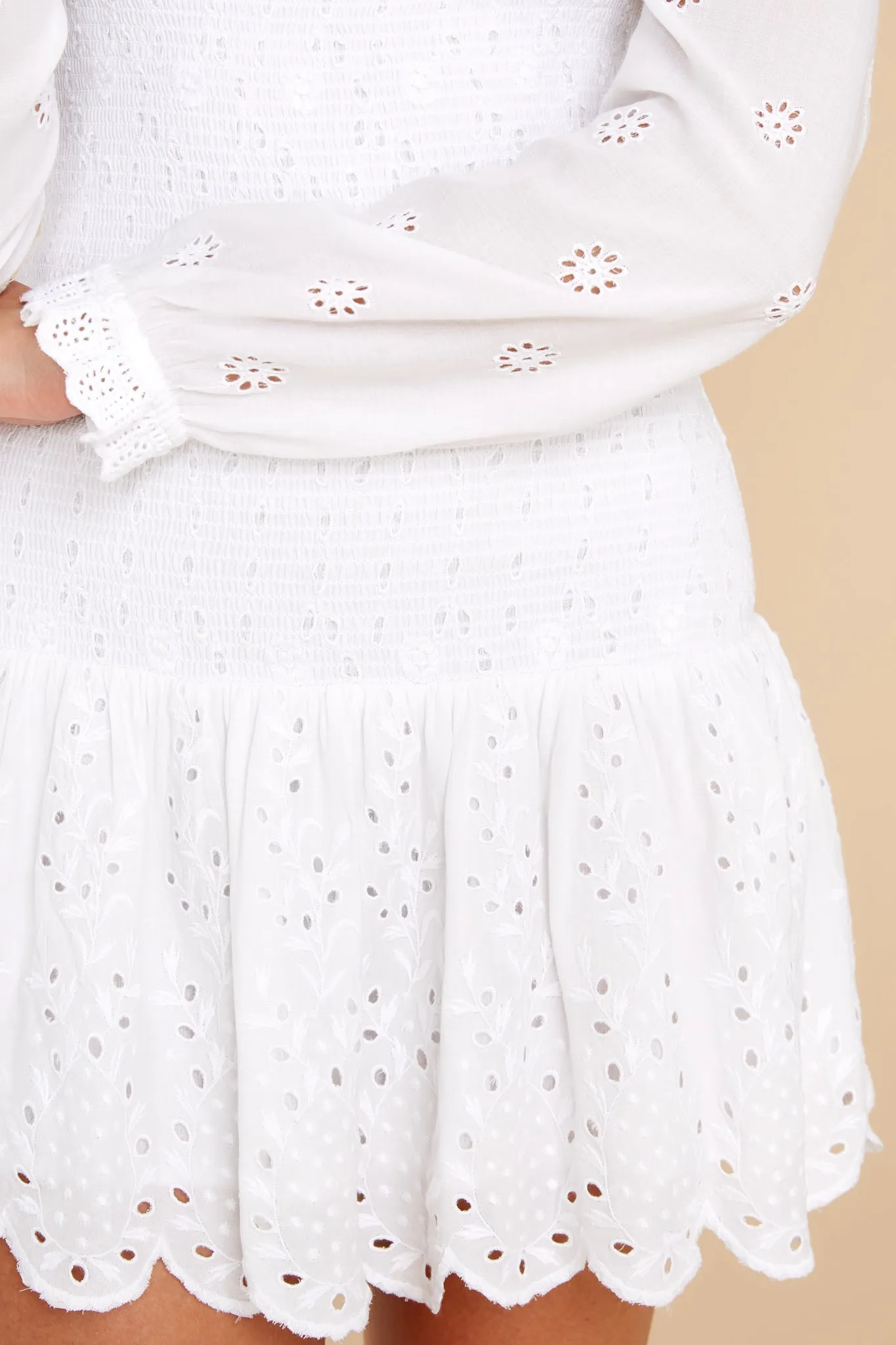 Jayce Antique White Mini Dress