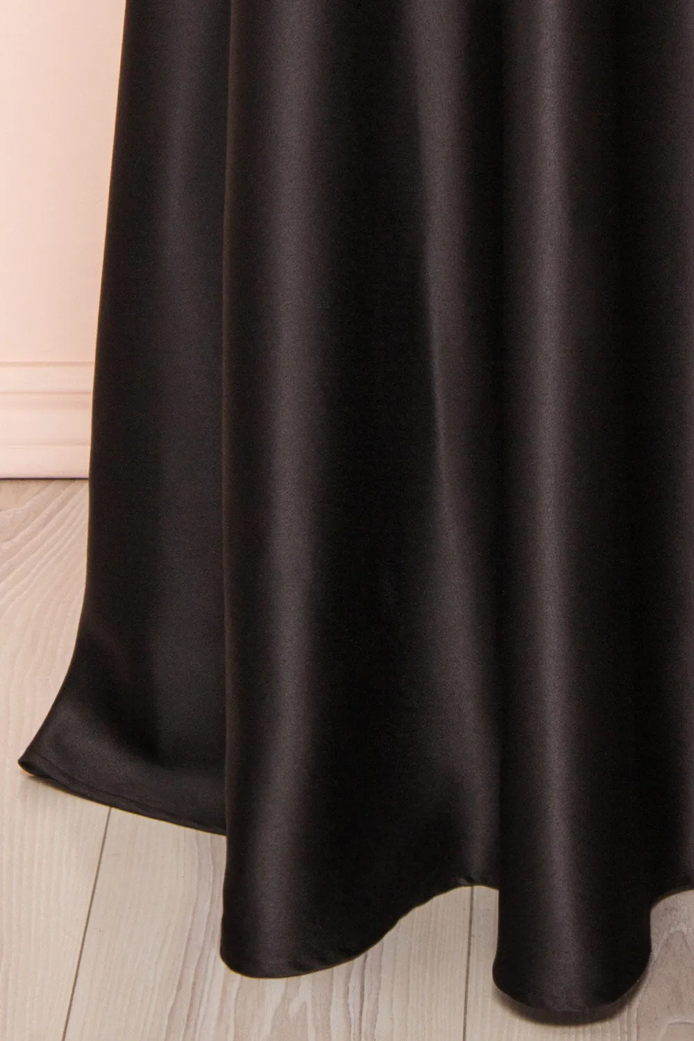 Julia Black | Satin Maxi Dress w/ High Slit
