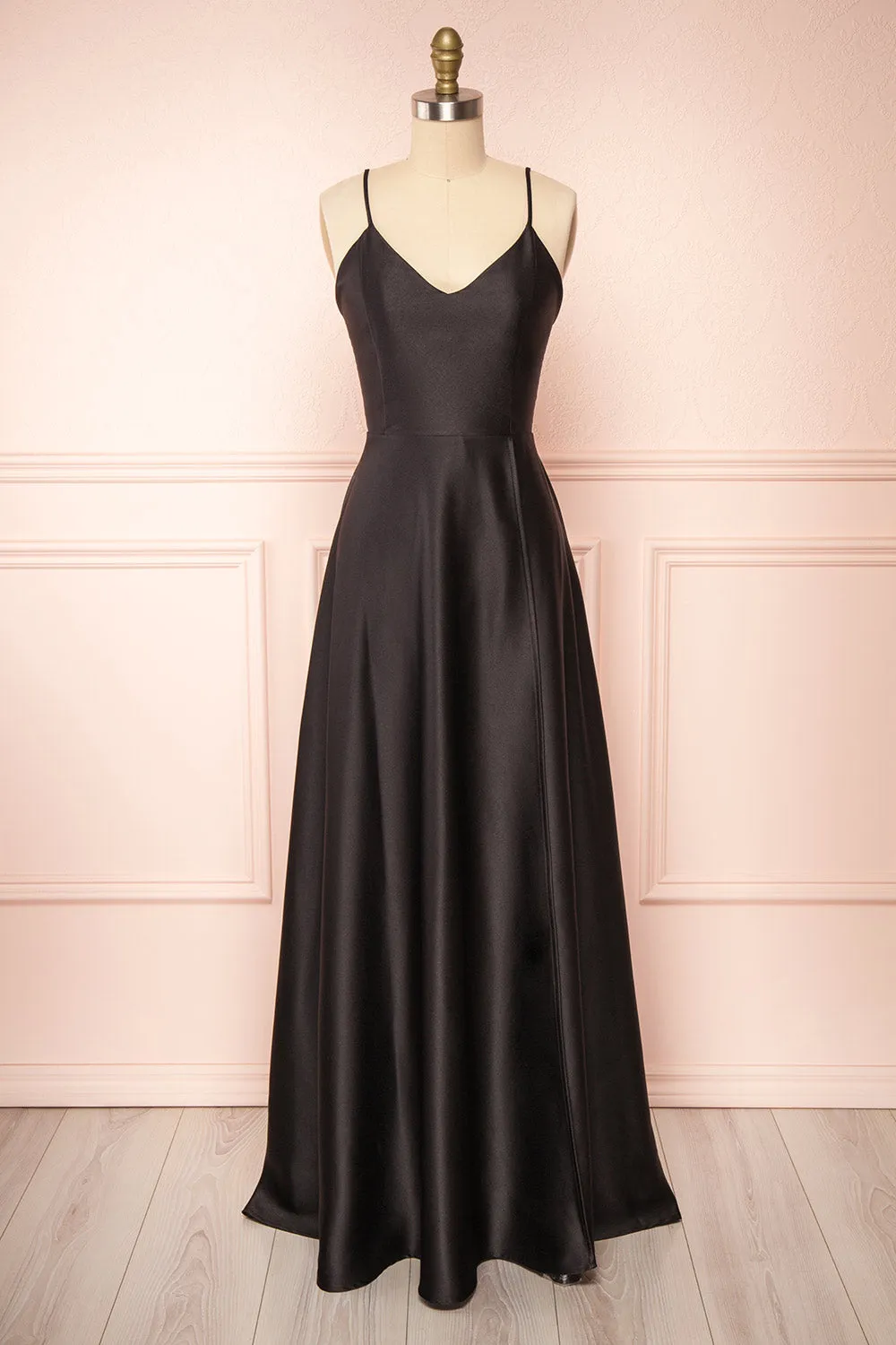 Julia Black | Satin Maxi Dress w/ High Slit