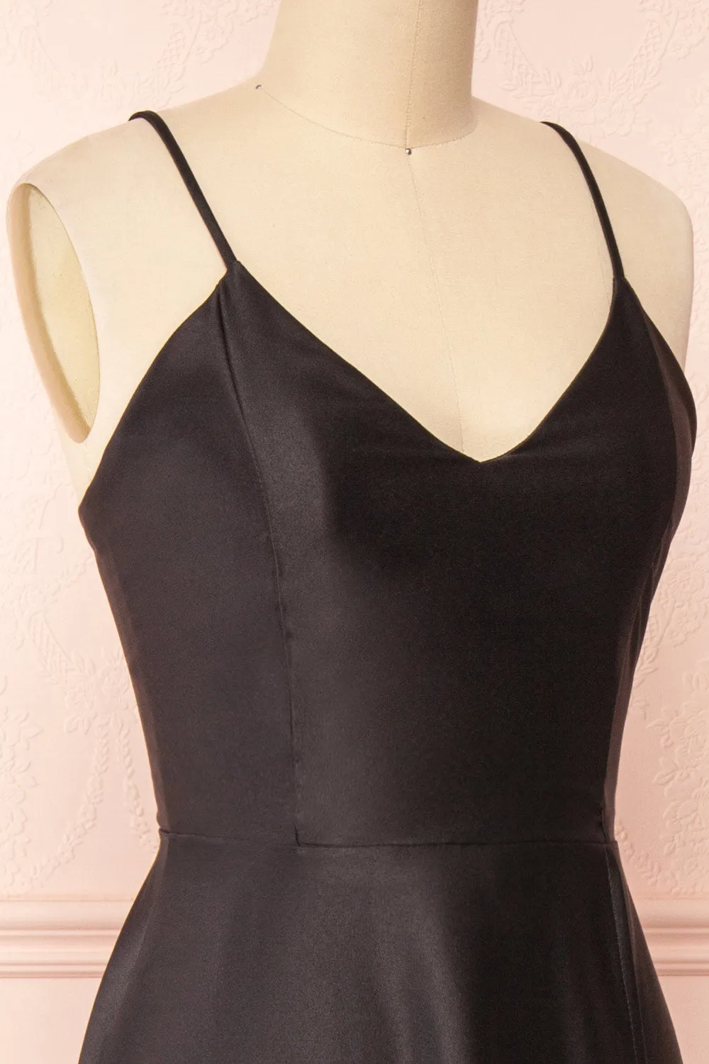 Julia Black | Satin Maxi Dress w/ High Slit