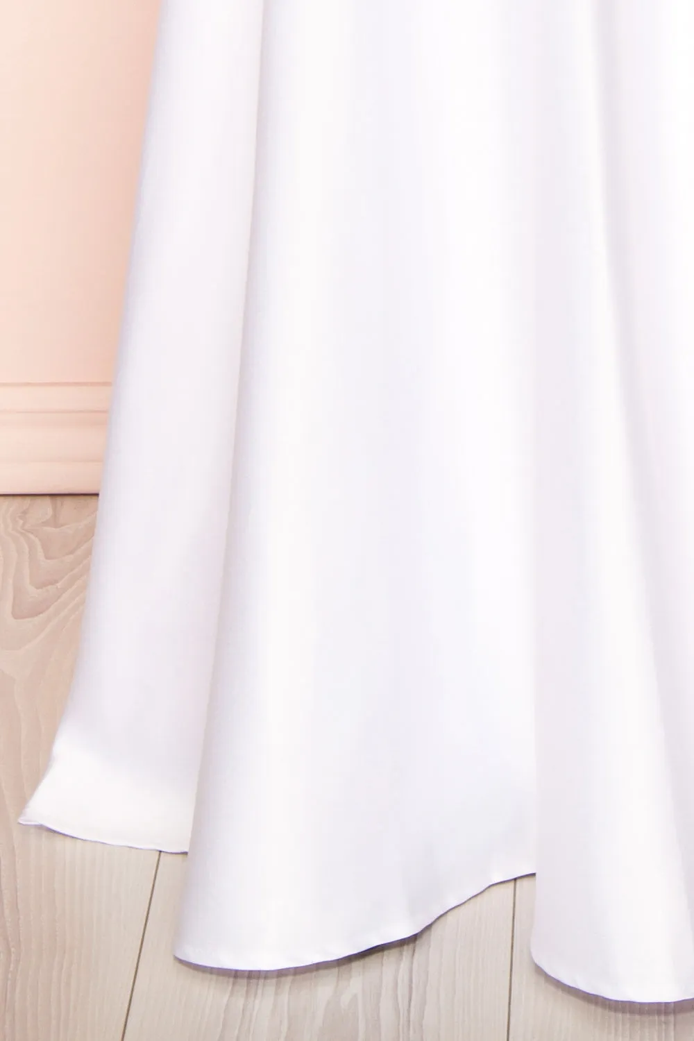 Julia Ivory | Satin Maxi Dress w/ High Slit
