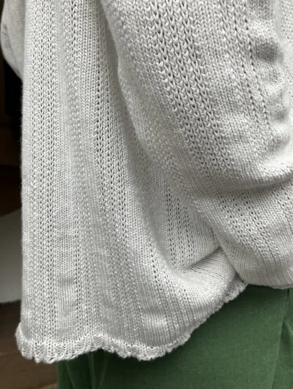 Luna Gallery Cotton Textured Rib Jumper O/S - Oyster
