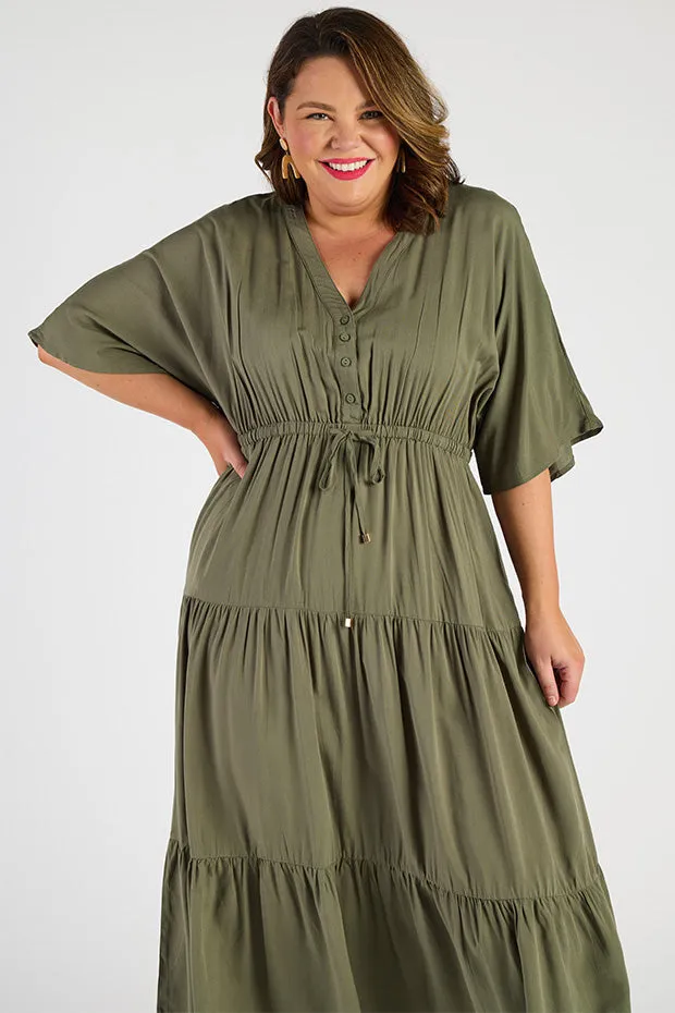 Maddie Khaki Dress