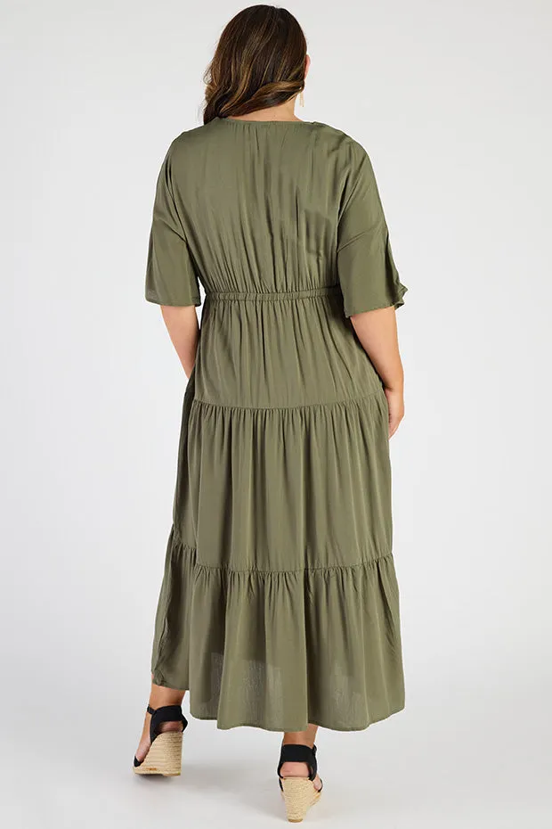Maddie Khaki Dress