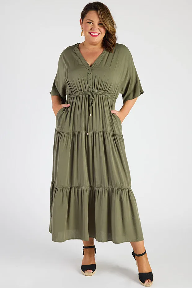 Maddie Khaki Dress