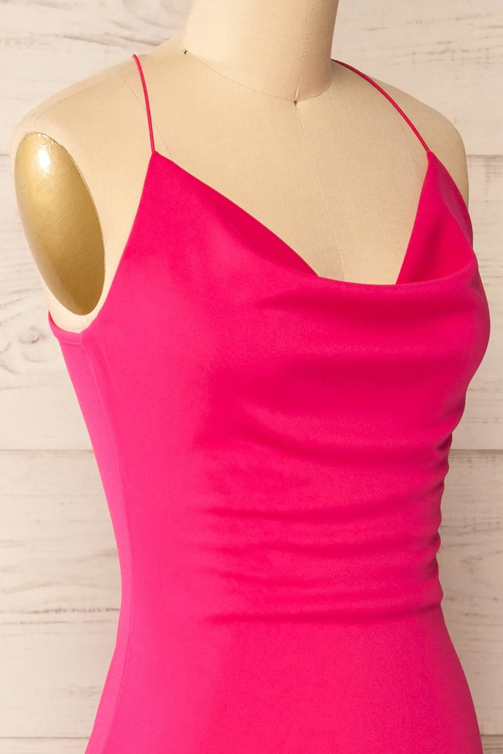 Ocala Fuchsia | Fitted Open-Back Maxi Dress
