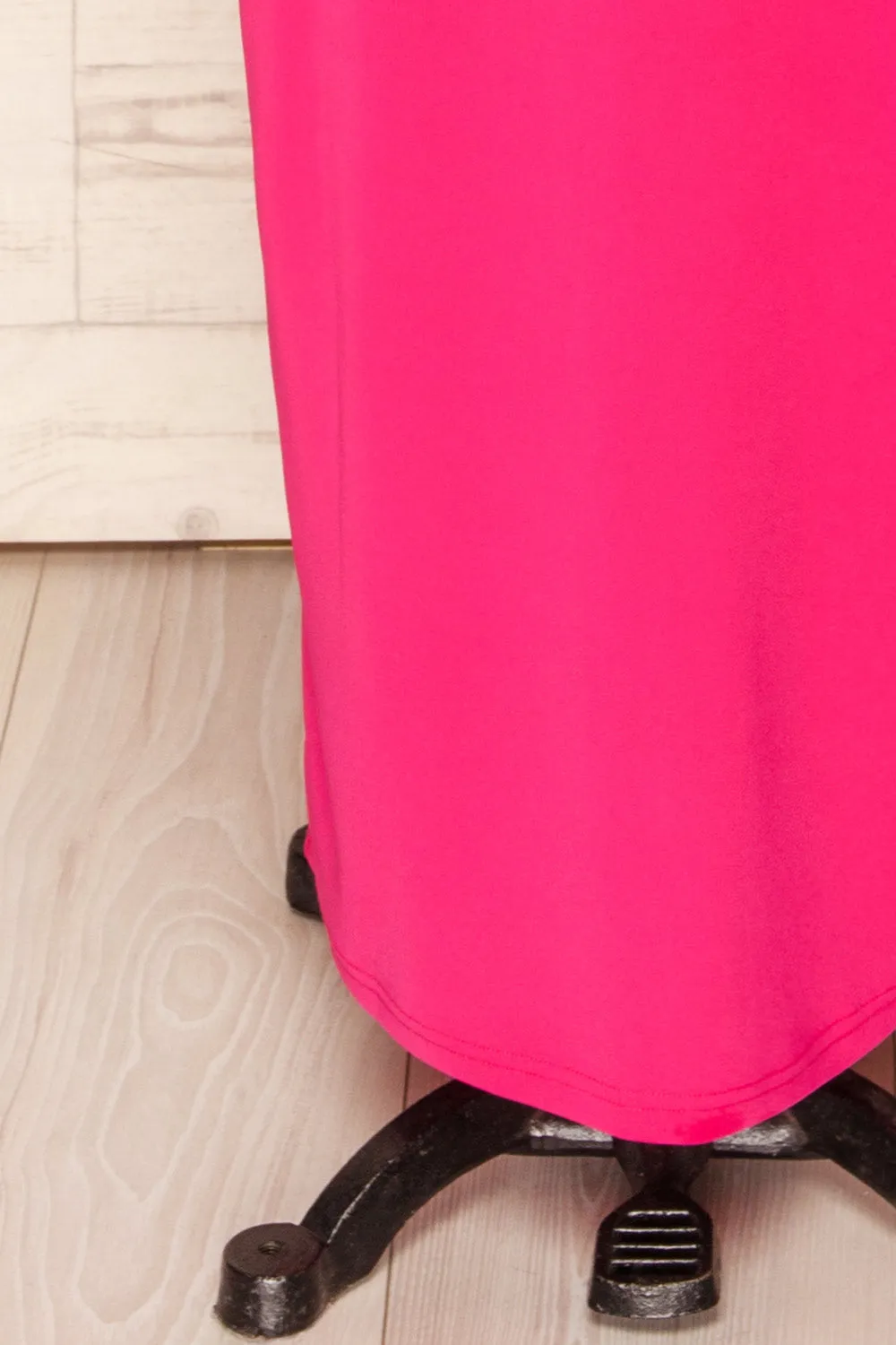 Ocala Fuchsia | Fitted Open-Back Maxi Dress
