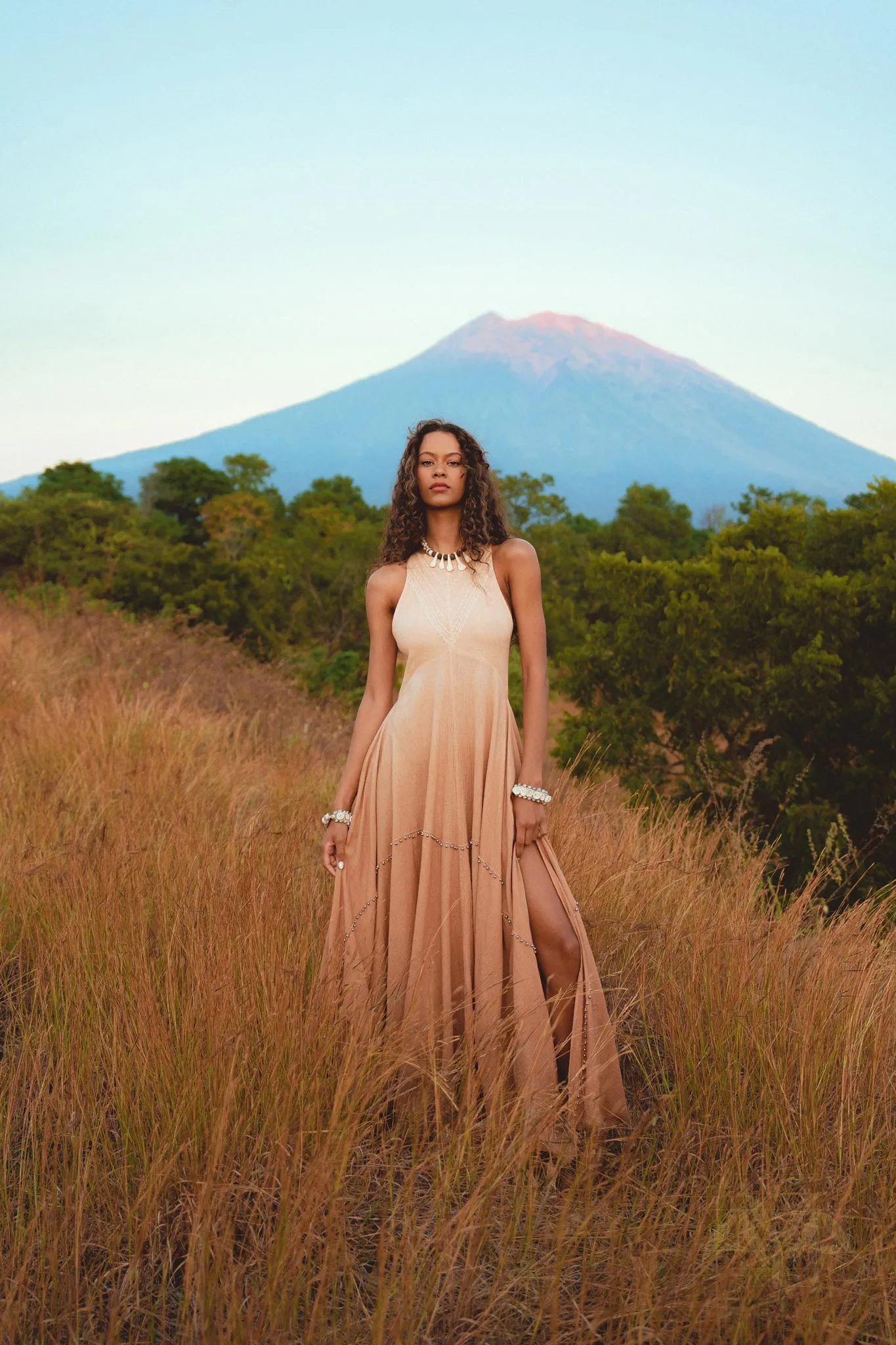 Powder Pink Bhakti Dress • Organic Cocktail Dress • Ombré Minimalist Dress