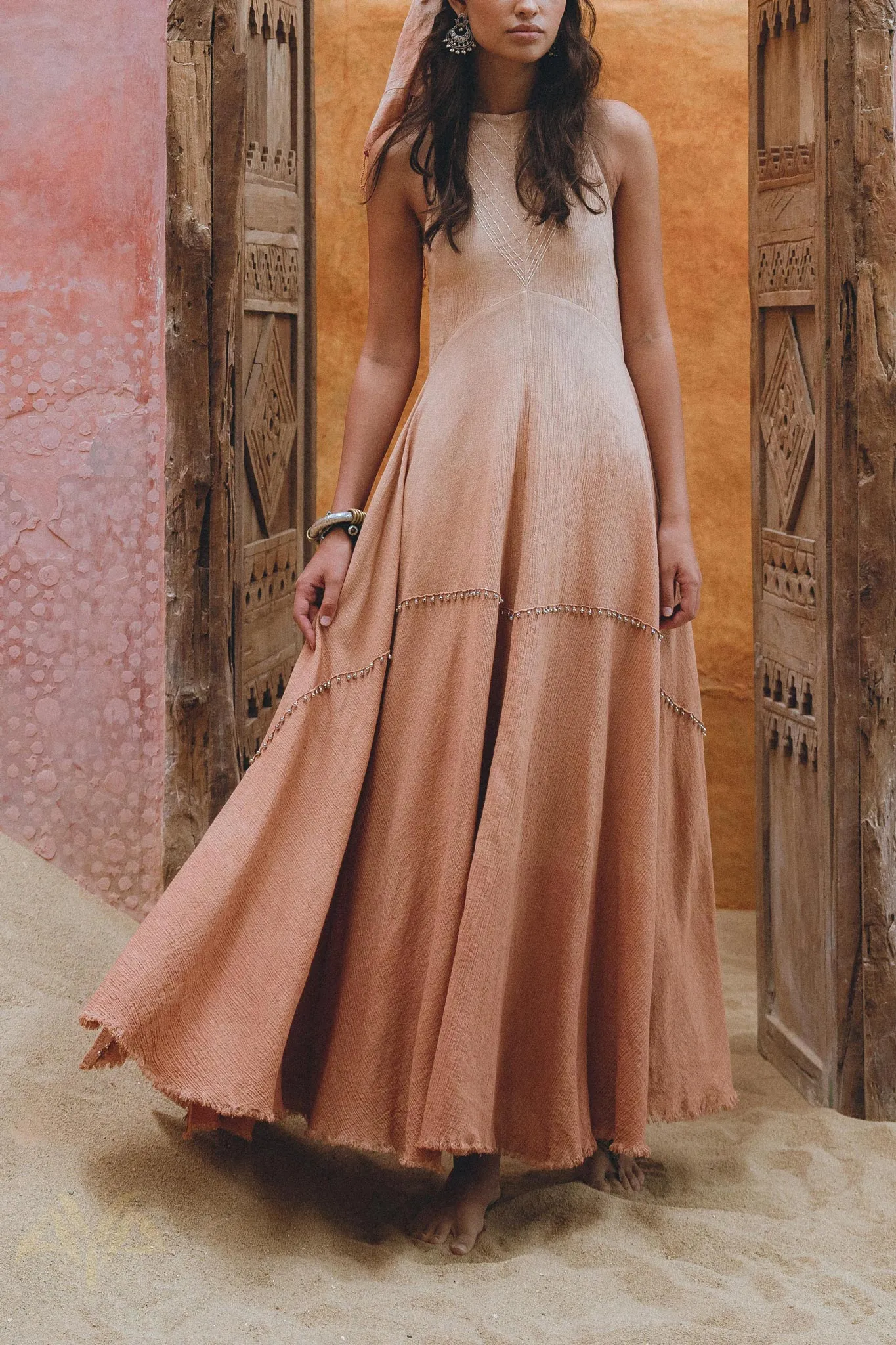 Powder Pink Bhakti Dress • Organic Cocktail Dress • Ombré Minimalist Dress