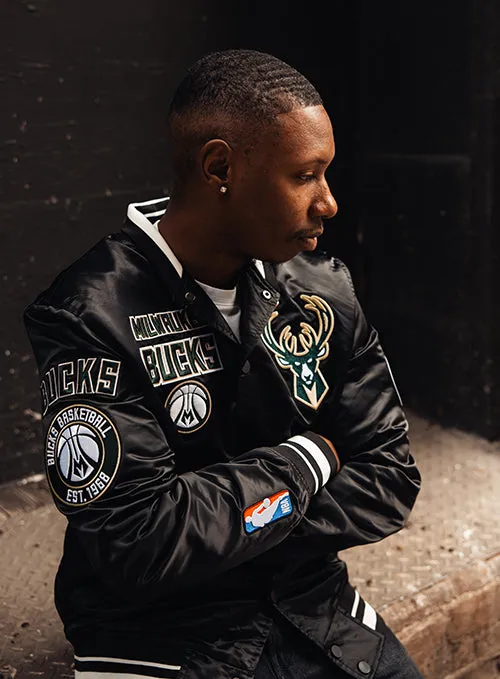 Pro Standard Retro Classic Milwaukee Bucks Satin Jacket