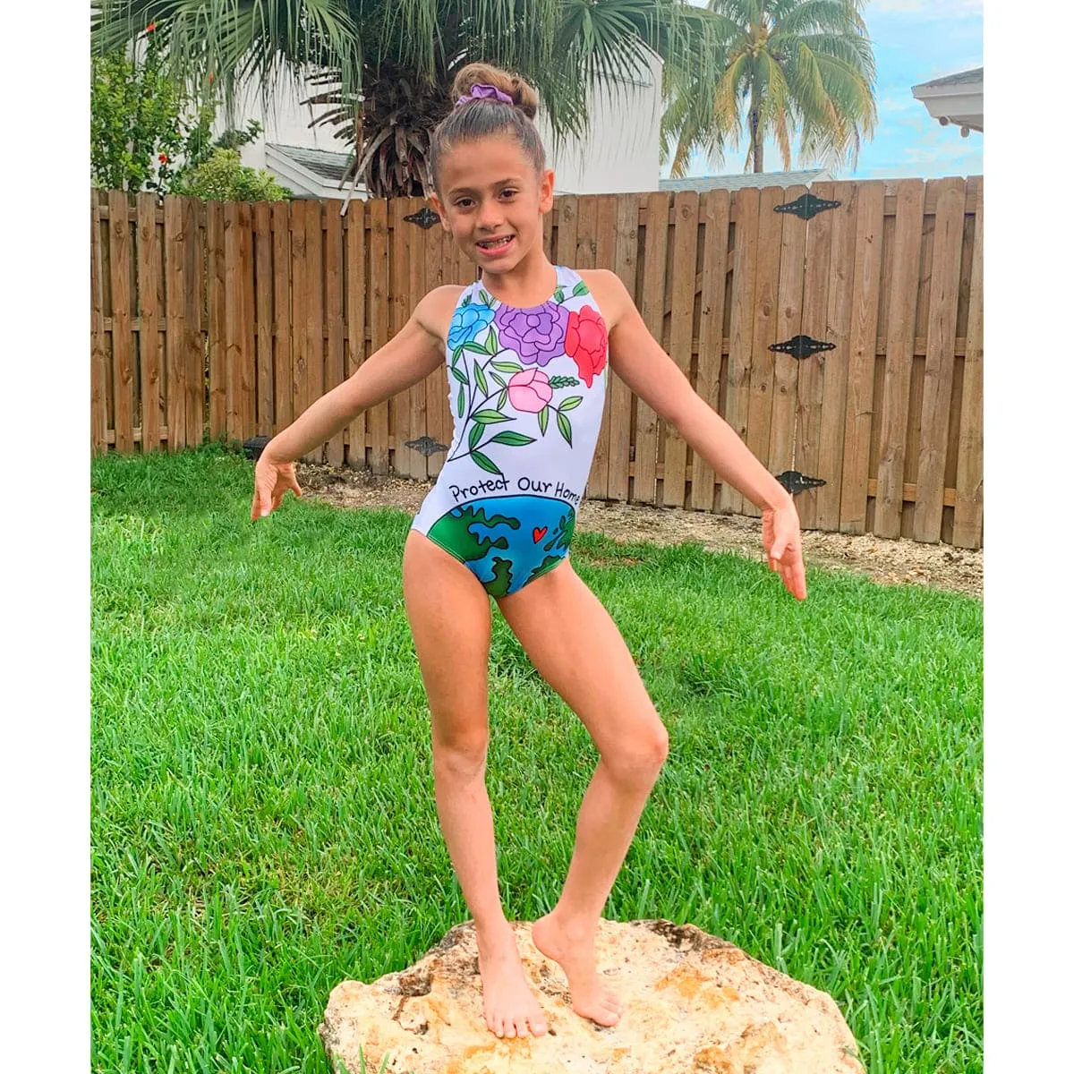 Protect Our Home Racerback Leotard By Anaya Berret