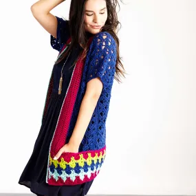 Red Heart Crochet Bohemian Chic Color Cardi