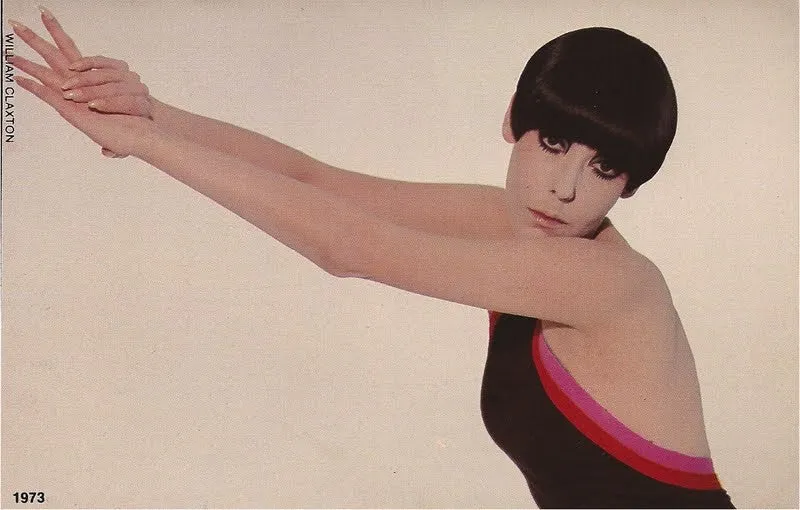 Rudi Gernreich Vintage Black Pink Red Halter Dress