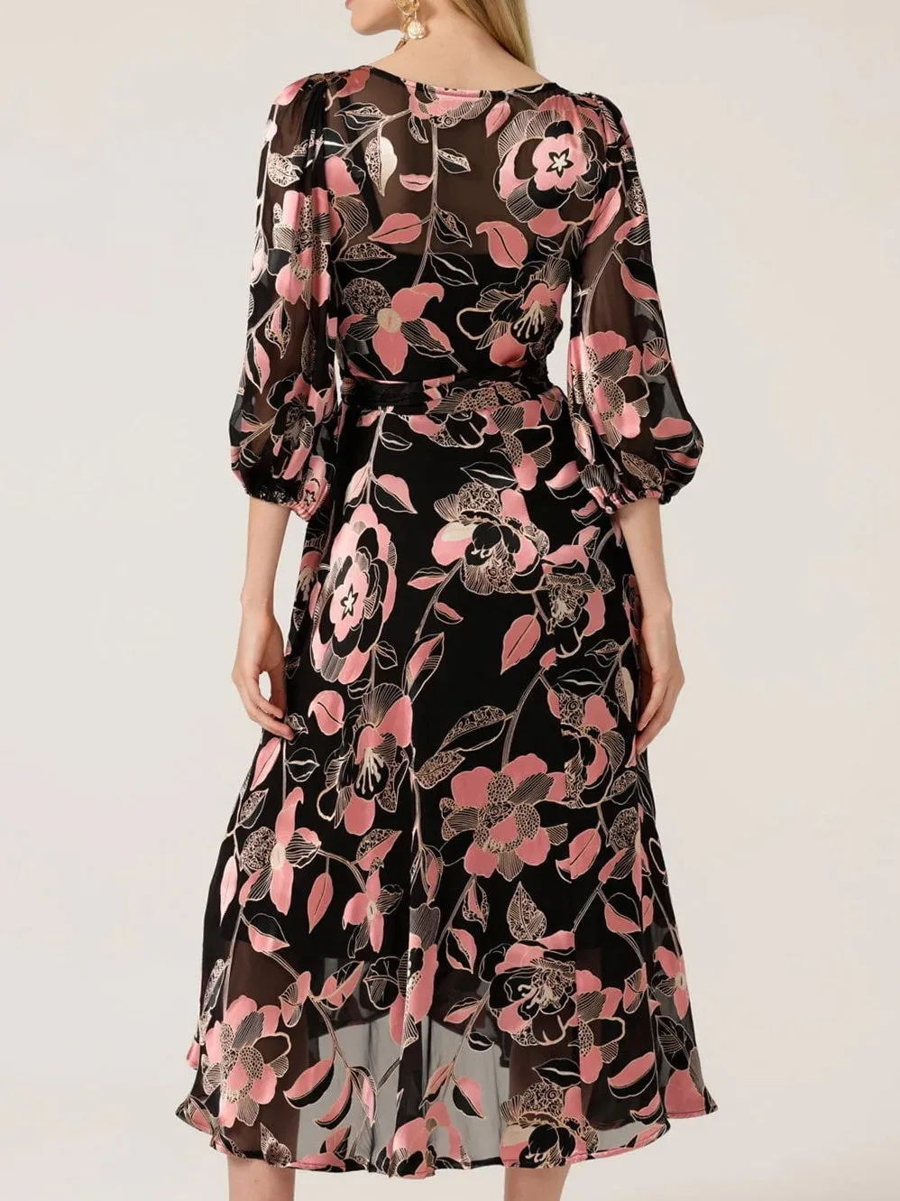 SACHA DRAKE DAWN PEACH WRAP DRESS