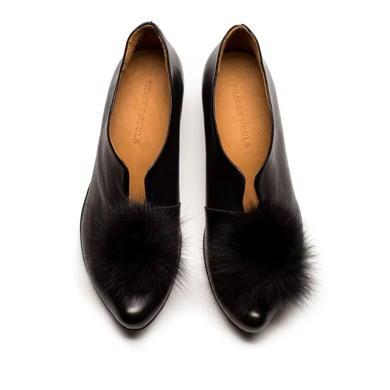 SS25_30 PUFFBALL Black | Leather Slip On