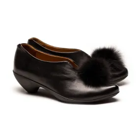 SS25_30 PUFFBALL Black | Leather Slip On
