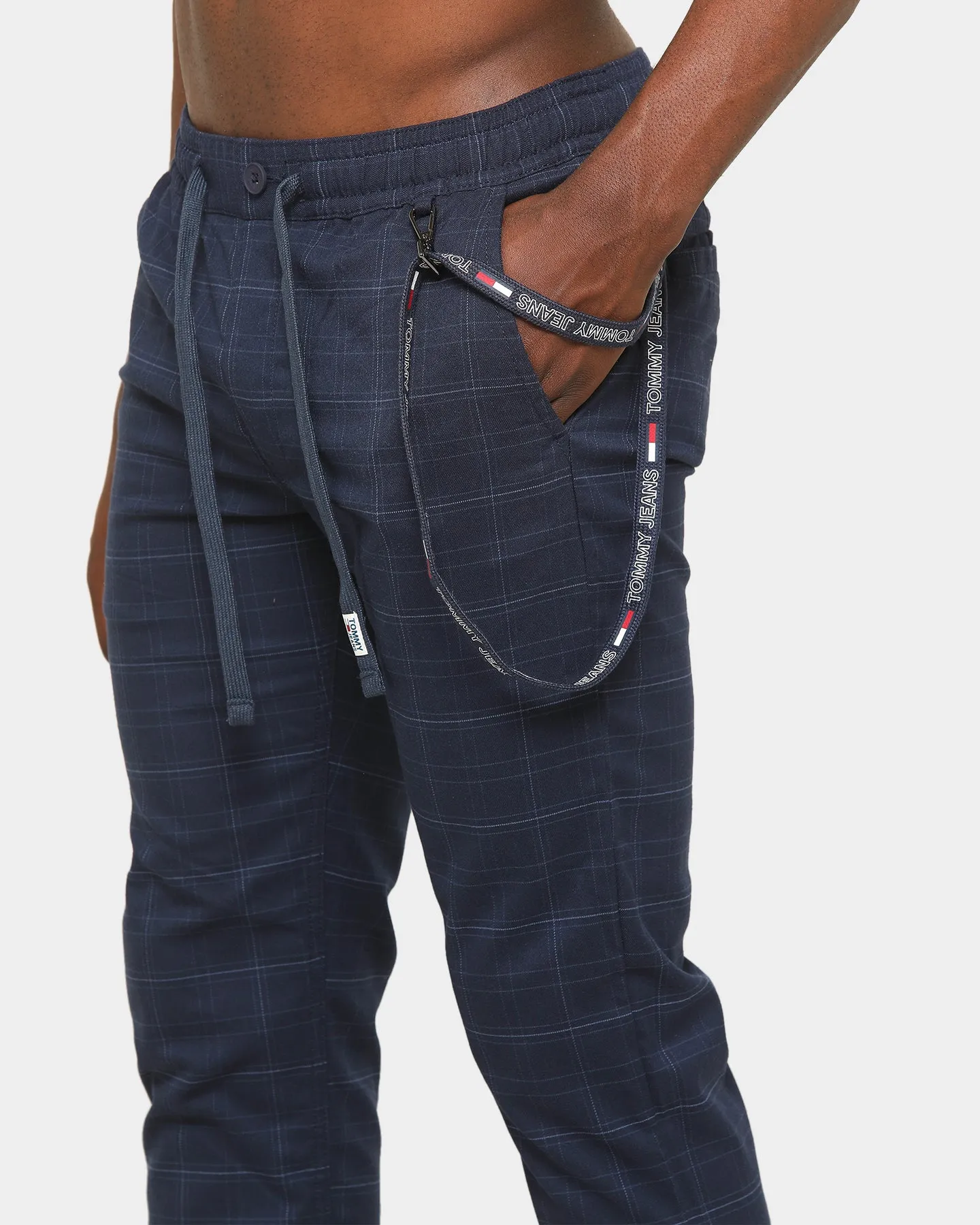 Tommy Jeans Men's TJM Scanton Check Trackpant Twilight Navy