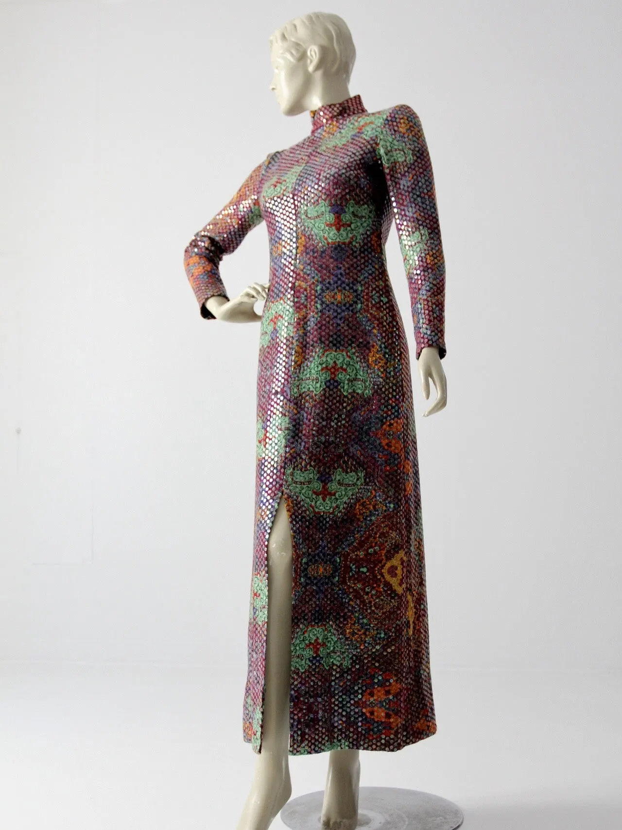 vintage 70s sequin maxi dress by Malcolm Starr