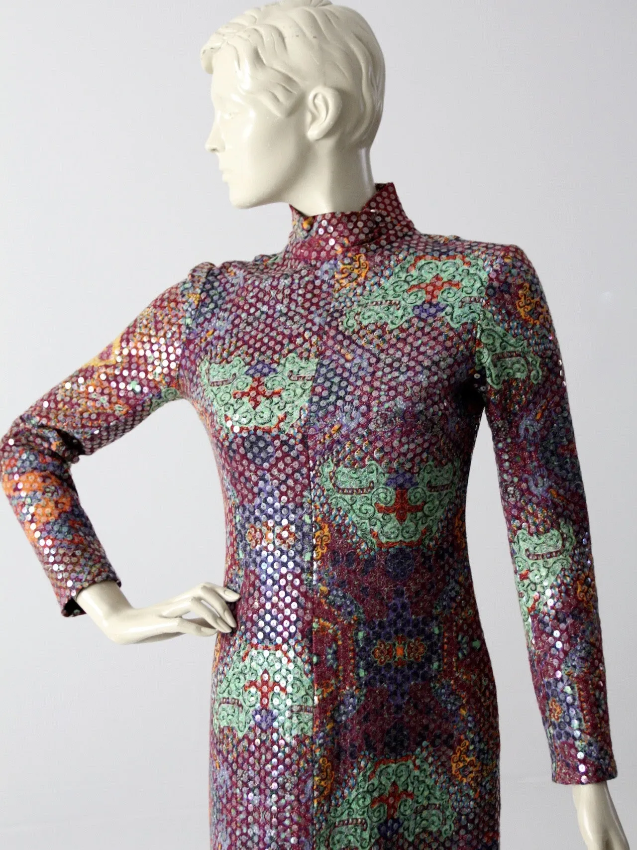 vintage 70s sequin maxi dress by Malcolm Starr